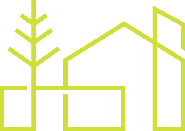 abstract icon of home with tree